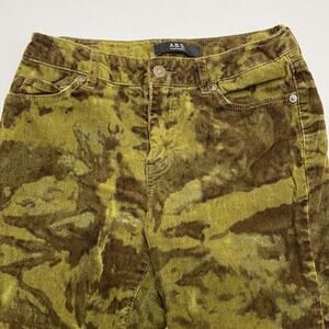 A.B.S. DENIM COLLECTION Womens 26 Green Camo Skinny Corduroy